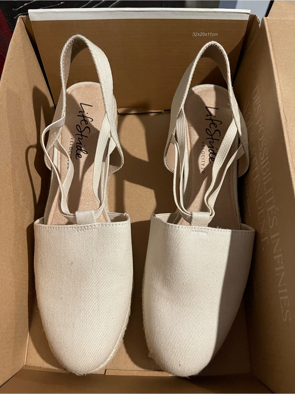 Life Stride Cream Canvas Slingback Espadrille